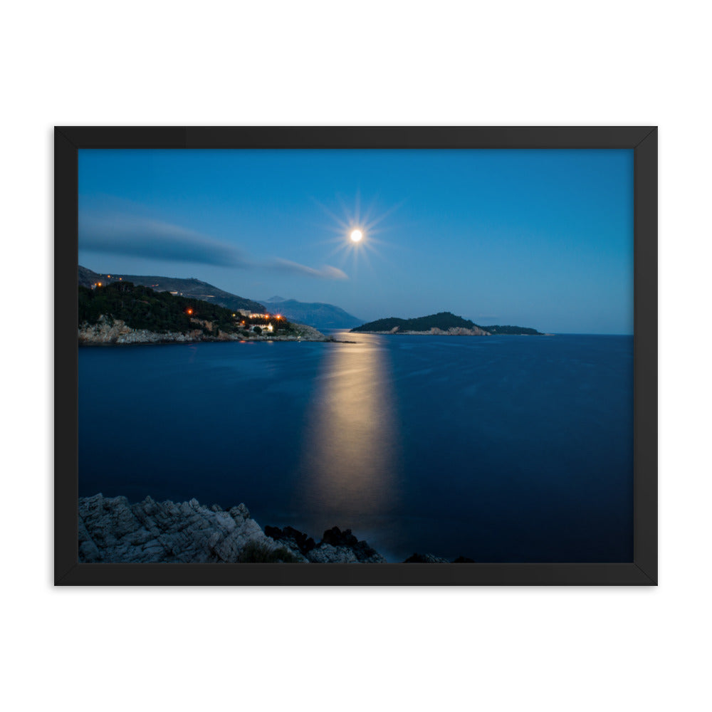 Moon Rising - Framed Print - Dubrovnik, Croatia