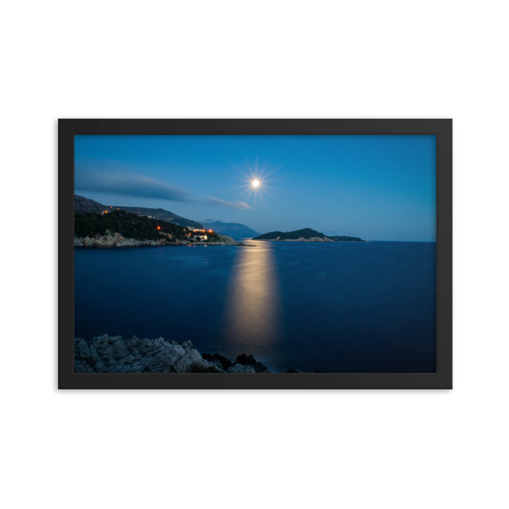 Moon Rising - Framed Print - Dubrovnik, Croatia