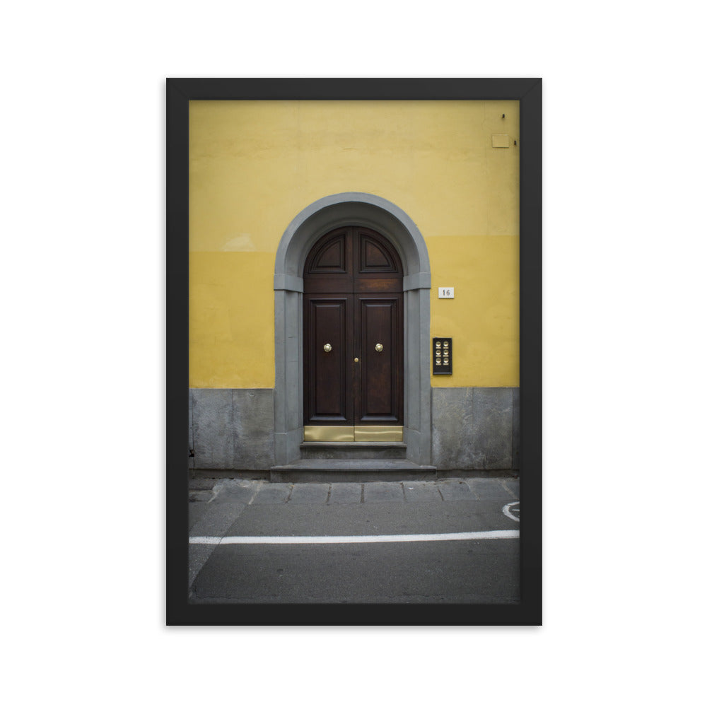 Florence Door - Portrait Framed Photograph -Florence, Italy