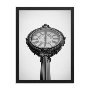 Fifth Avenue Building Clock - Black and White - Manhattan, New York